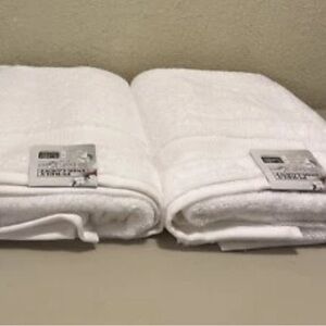 Purely Indulgent Oeko-Tex Bath Towel, White, Set of 2, NWT